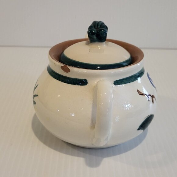 Vintage STANGL Pottery Mid Century Modern SUGAR BOWL Lid Garden Flower Trenton - Picture 4 of 13